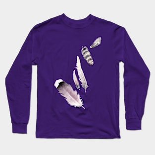 Purple Feathers Long Sleeve T-Shirt